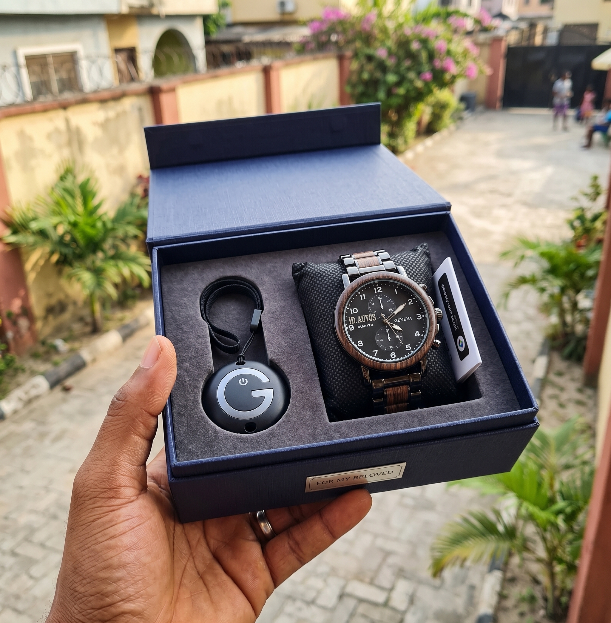 Engraved wrist watch with a smart tag is a perfect gift combo for men.. Put smile on his face with this